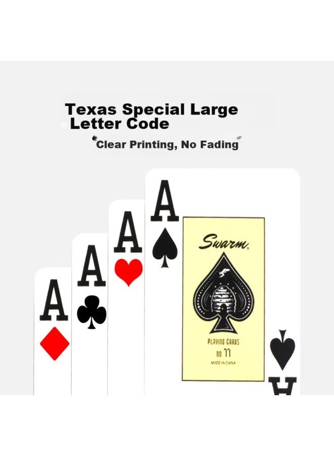 Wangjing Poker Wangjing Poker Texas Hold'em Cards, Extra Large Corner Code Plastic Playing Cards, Thickened Wear-resistant Durable Waterproof Playing Cards, Pvc Washable  - Image 3