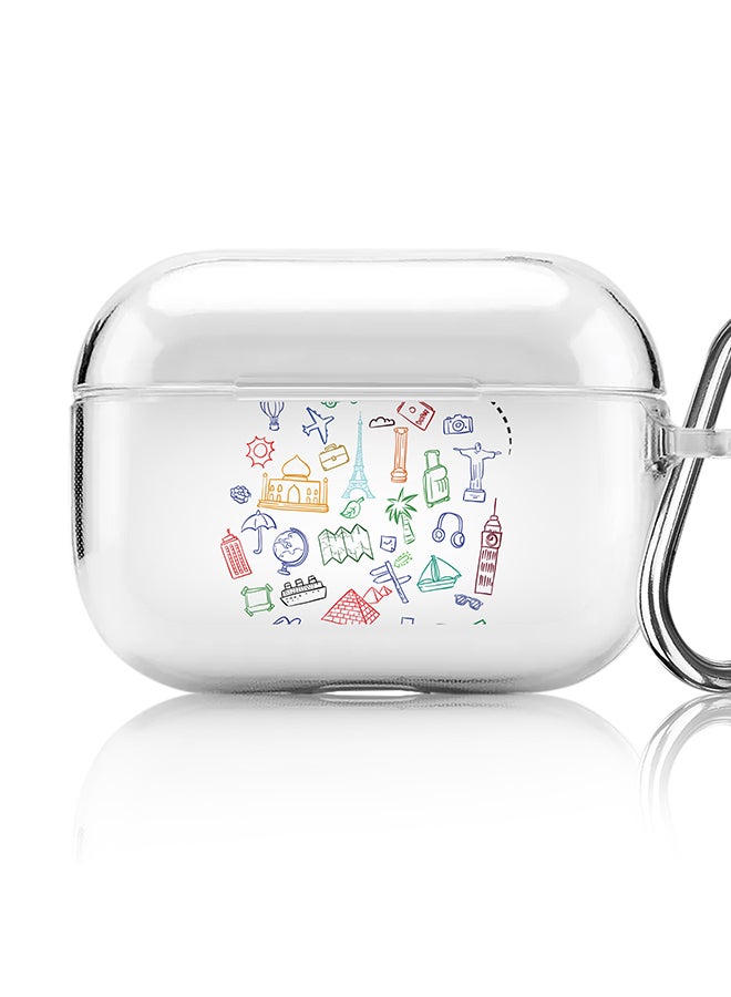 ستايلايزد كلاسيك حافظة مطبوعة شفافة لسماعات أبل Airpods 2/1 Soft TPU Gel رقيقة شفافة غطاء مرن - حرف واحد فقط مخصص حرف أولي نمط الأزهار الأبجدية - A (بني) - Image 1