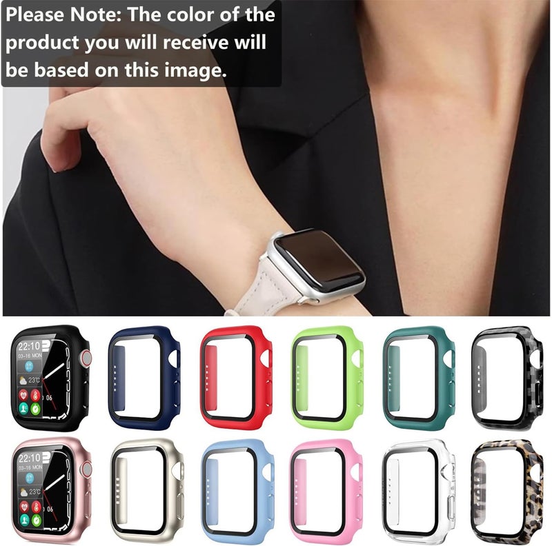 Pocoukate 12 Pack Case 44mm with Tempered Glass Screen Protector Hard PC Compatible with Apple Watch Series SE 3/6/5/4 44mm, iWatch Accessories Full Scratch-Resistant Protective Cover - Image 2