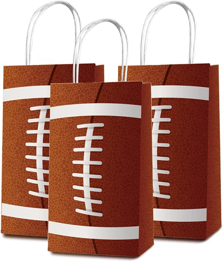 Weesdsio 24 Pack Football Goodie Bags with Handle Football Gift Bags Football Bag for Birthday Party Decorations - Image 1
