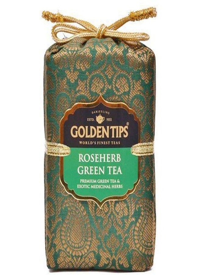 Golden Tips Rose Herb Green Tea Brocade Bag, 200 g - Image 1
