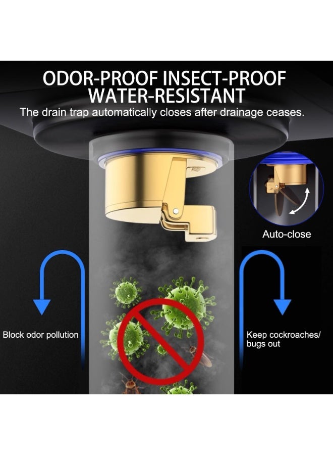 قطعتان من قلب مصارف الأرضيات المقاومة للروائح، سدادة تصريف مقاس 2 بوصة مع مانع ارتداد مياه الصرف، مانع لروائح مصارف الدش في الحمامات والمطابخ، يناسب مصارف أرضيات الدش والمصارف القياسية. - Image 5