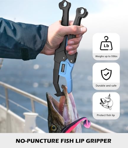 Sidomma Pro Fishing Gear and Equipment Tools Accessories Kit with Fishing Pliers Fillet Knife Scissors Fish Lip Gripper Fish Ruler Fishing Gifts for Men Saltwater Fishing Fly Fishing Ice Fishing - Image 5