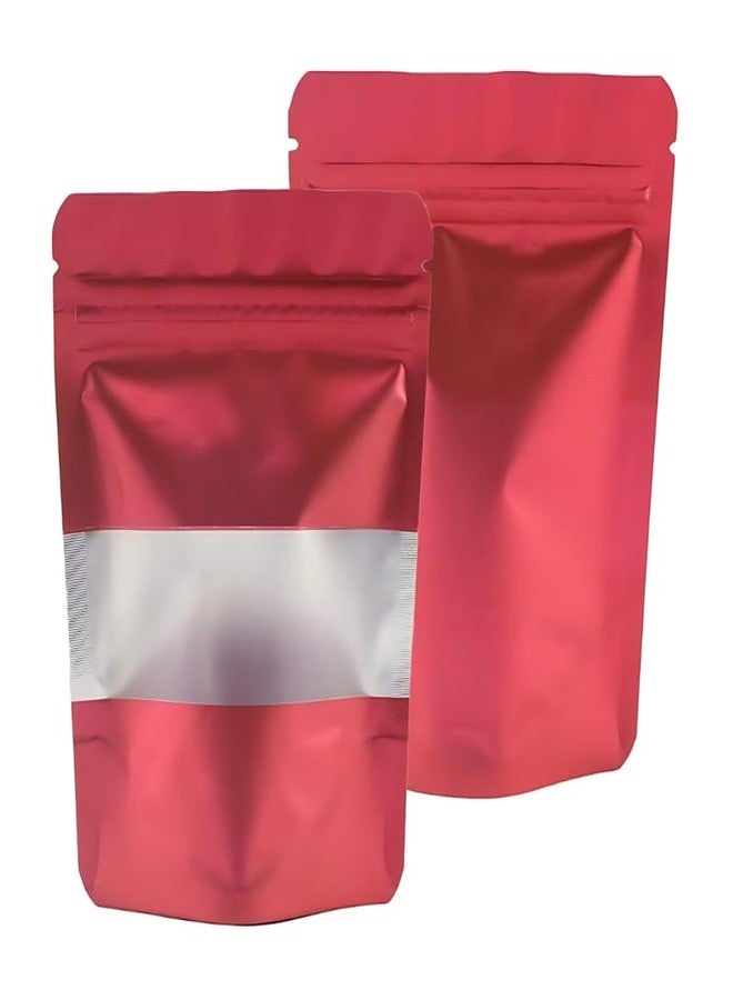 VELEXE Red Matte Zip Lock Stand Up Pouches | 200mm*300mm | 1KG | Pack of 50 | Reusable, Leakproof & Airtight Multi-Purpose Pouches with Self-Sealing Technology - Image 1