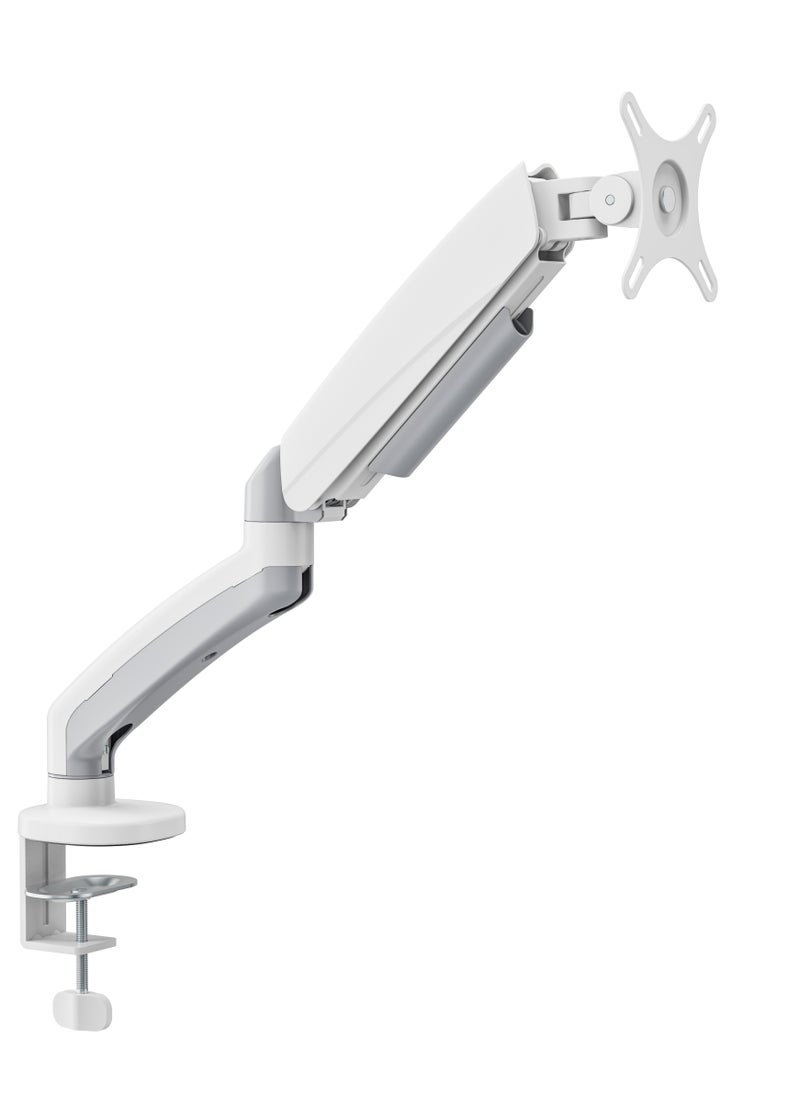 INFINIARC Single Screen Mechanical Spring Monitor Arm Fits 17"-32" Monitors, Curved Monitor Support, 2 to 9kg Weight Capacity, 450mm Extension, 180° Rotation,Tilt, Swivel, Cable Management – White  - Image 2