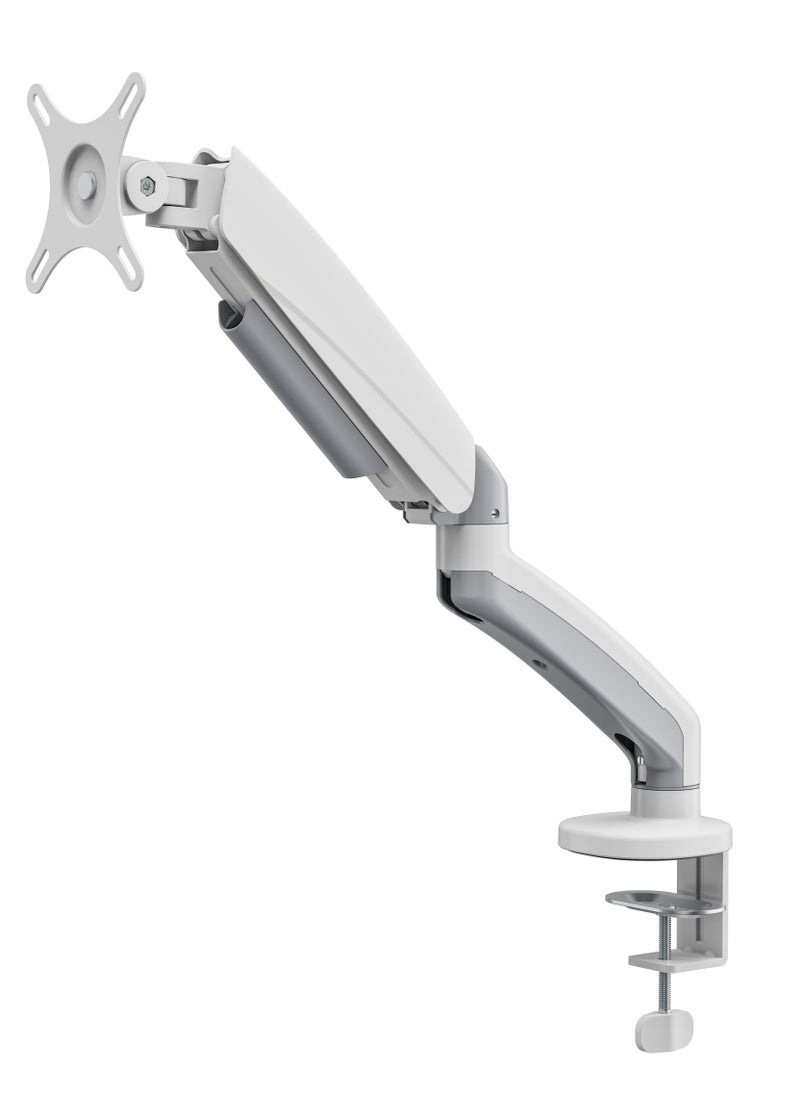 INFINIARC Single Screen Mechanical Spring Monitor Arm Fits 17"-32" Monitors, Curved Monitor Support, 2 to 9kg Weight Capacity, 450mm Extension, 180° Rotation,Tilt, Swivel, Cable Management – White  - Image 3
