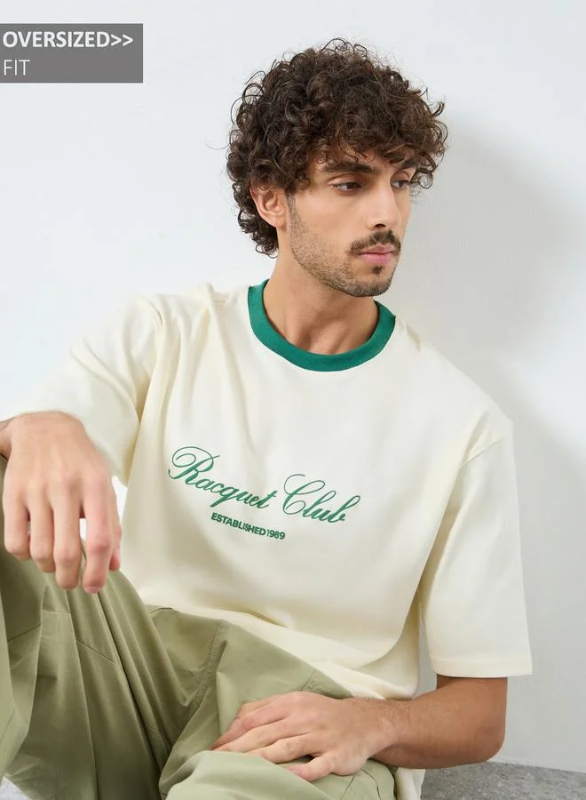 Styli Styli Oversized Fit Round Neck Printed T-shirt