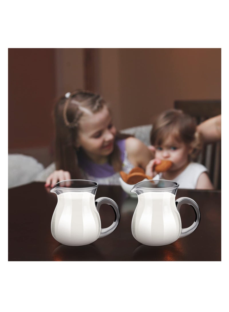 Excefore 4 Pcs Glass Creamer Cups, Small Pitcher Use for Milk Coffee, Mini Glass Pitcher with Handle, Classic Espresso Coffee Pot for Milk Coffee Tea Syrup - Image 5