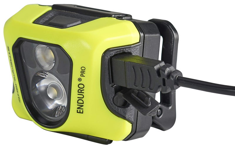 Streamlight 61436 Enduro Pro 200-Lumen USB Rechargeable LED Headlamp with Elastic Head Strap, Rubber Hard Hat Strap, 3M Dual Lock Fasteners, and USB Cable, Yellow - Image 2