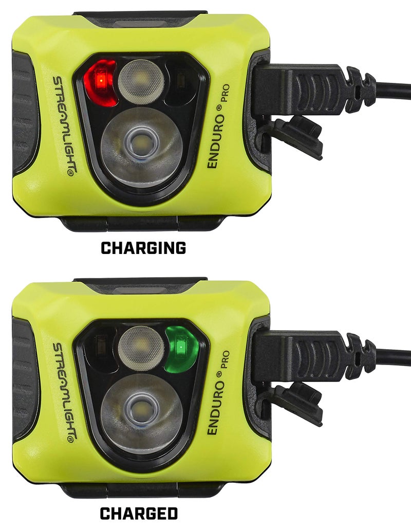 Streamlight 61436 Enduro Pro 200-Lumen USB Rechargeable LED Headlamp with Elastic Head Strap, Rubber Hard Hat Strap, 3M Dual Lock Fasteners, and USB Cable, Yellow - Image 4