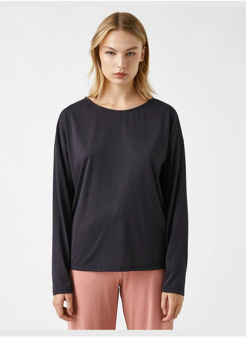 كوتون Revealing Back Long Sleeve T-Shirt