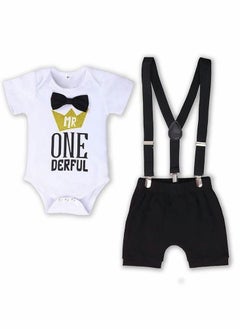 Baby Boys First Birthday Outfit, Size 80 Baby Boy Outfit, Formal Suit Gentleman Romper Bow-tie Pants Outfits Set
