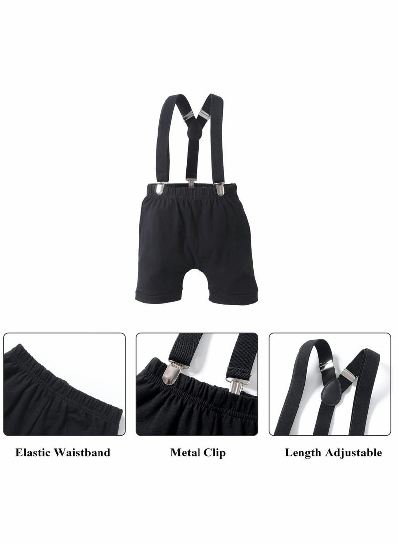 Excefore - Baby Boys First Birthday Outfit, Size 80 Baby Boy Outfit, Formal Suit Gentleman Romper Bow-tie Pants Outfits Set - Image 1