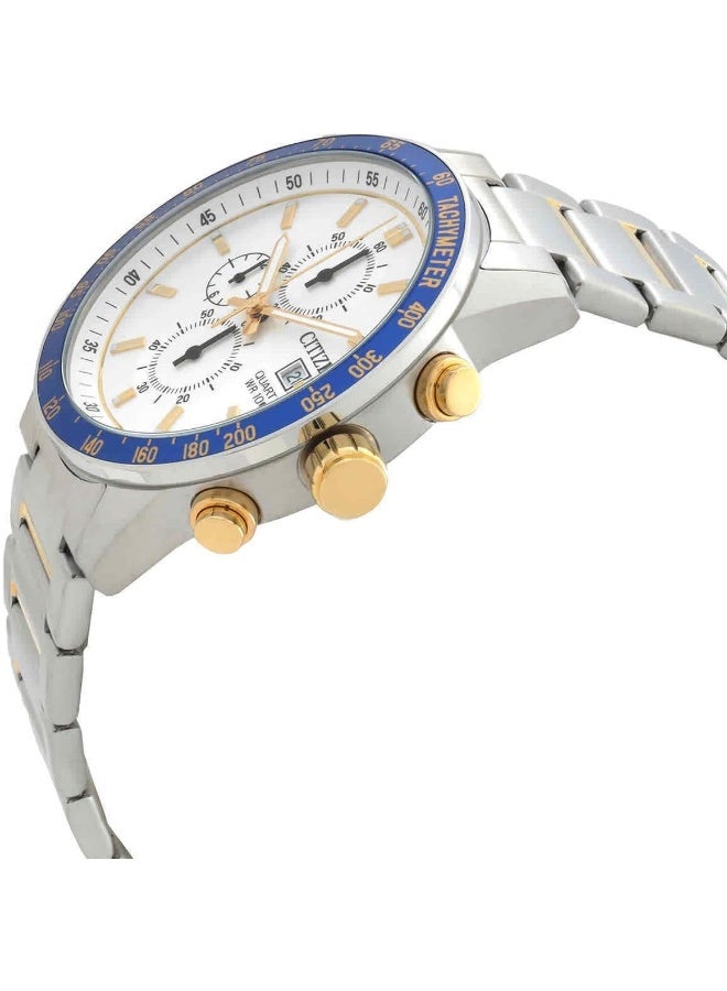 Citizen AN3686-53A Quartz Chronograph Wrist Watch for Men, 44 mm Diameter, Silver - Image 4
