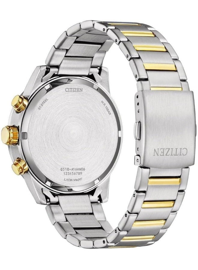 Citizen AN3686-53A Quartz Chronograph Wrist Watch for Men, 44 mm Diameter, Silver - Image 2