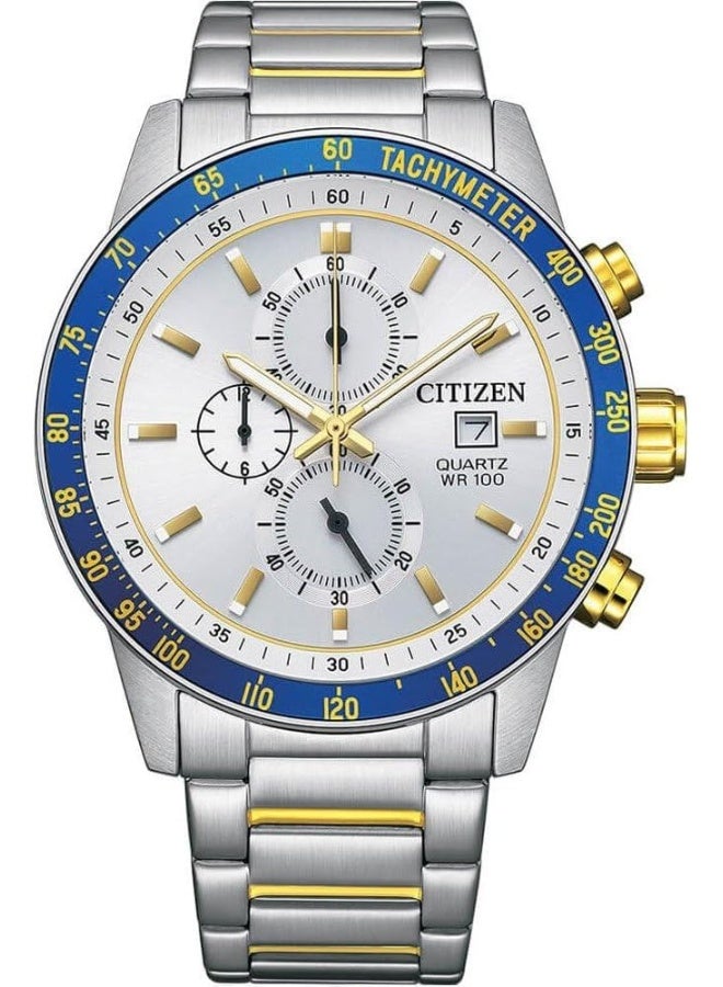 Citizen AN3686-53A Quartz Chronograph Wrist Watch for Men, 44 mm Diameter, Silver - Image 1