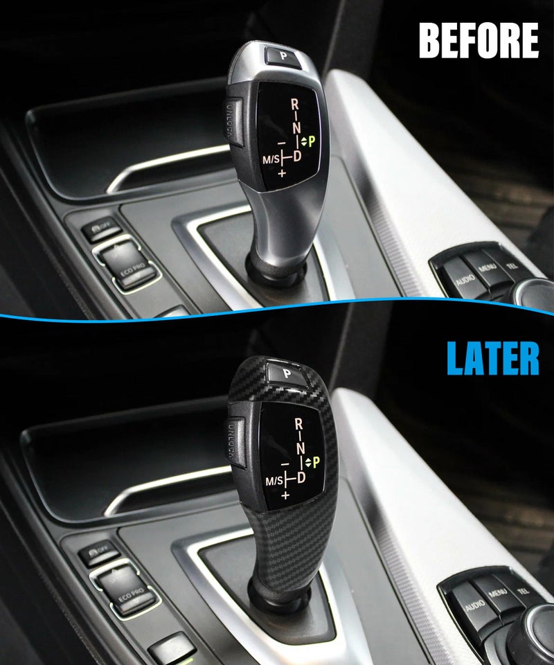 SUJADE YAKEFLY Carbon Fiber Car Gear Shift Knob Cover,Car Sticker Decals Gear Shift Knob Cover,Carbon Fiber Pattern for F20 F30 F31 F34 X5 F15 X6 F16 X3 F25 X4 F26 F1 Accessories - Image 3