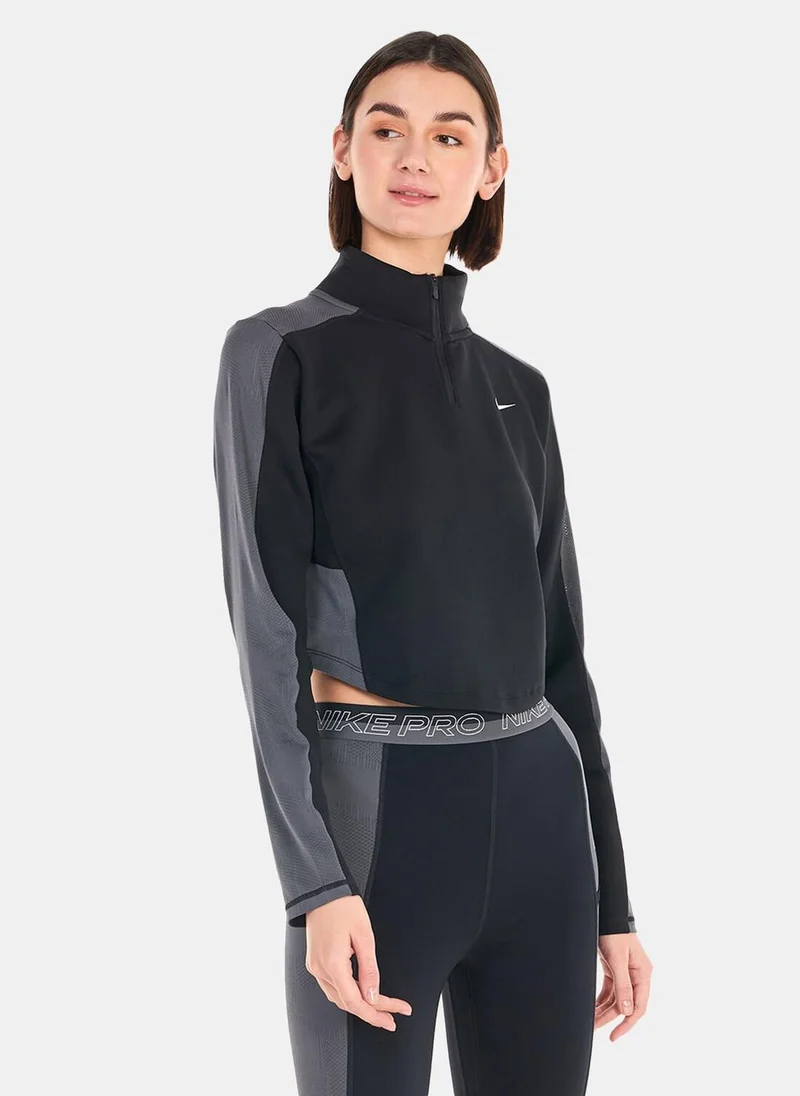 Nike Women's Dri-FIT Long-Sleeve 1/4-Zip Training T-Shirt