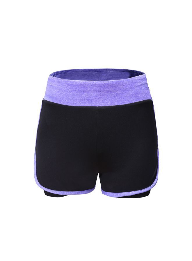 NIBEMINENT 2-In-1 Sports Stretch Shorts L
