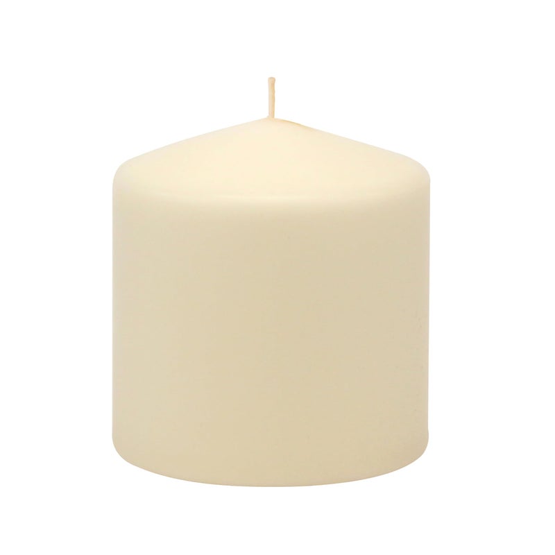 Stonebriar 6 Pack Tall 3 x 3 Inch 18 Hour Long Burning Unscented Ivory Wax Pillar Candles