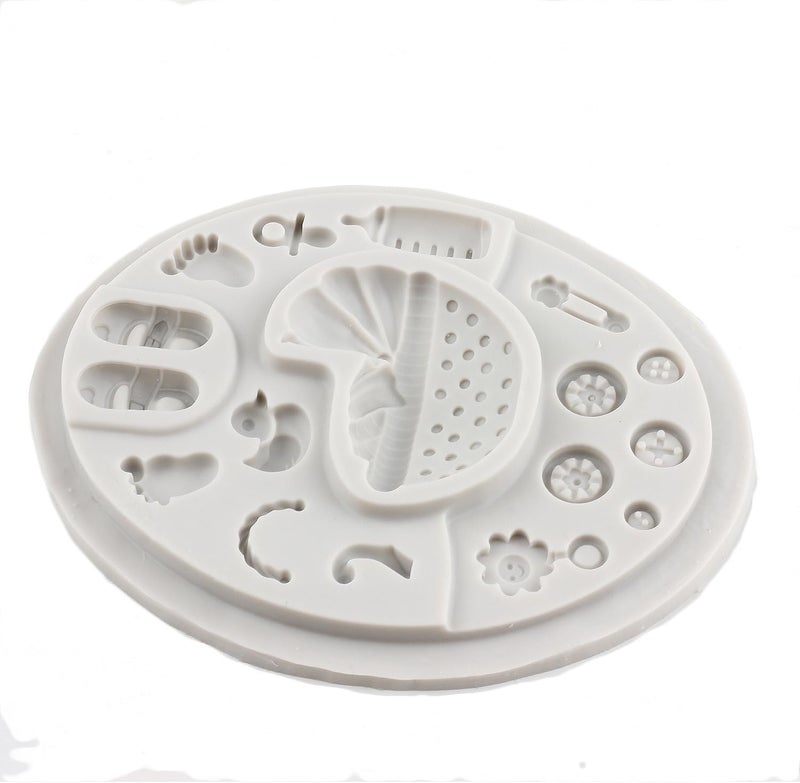 Husaini Mart HUSAINI MART Baby Stroller Chocolate Silicone Molds Baby Showers Fondant Mold for Cupcake Topper Candy Gum Paste Polymer Clay  - Image 4