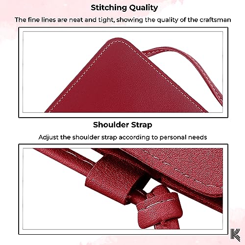 Kraptick Phone Sling Bag for Women - Phone Holder Sling Bag, Phone Crossbody Case, Hands-Free Phone Bag (Red) - Image 4