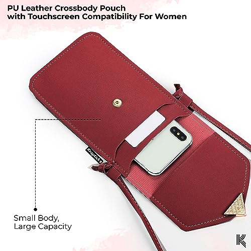 Kraptick Phone Sling Bag for Women - Phone Holder Sling Bag, Phone Crossbody Case, Hands-Free Phone Bag (Red) - Image 2