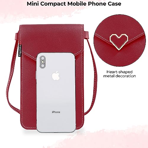 Kraptick Phone Sling Bag for Women - Phone Holder Sling Bag, Phone Crossbody Case, Hands-Free Phone Bag (Red) - Image 3
