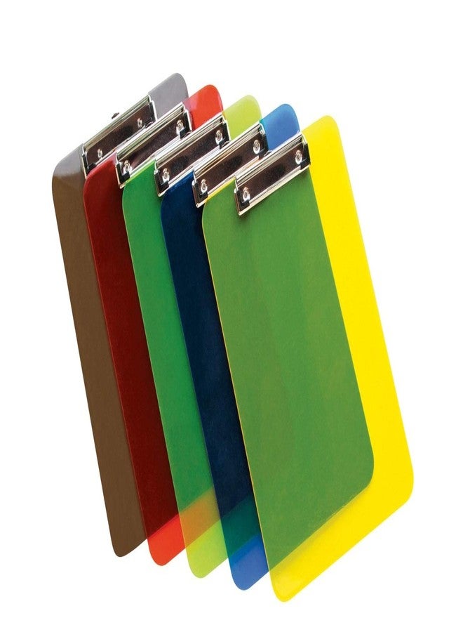 Rasper Multicolor Acrylic Clip Board Exam Pad for School & Office Unbreakable Writing Pad Student Exam Board Big Size (14x10 Inches) - Pack of 5 Pcs - Image 2
