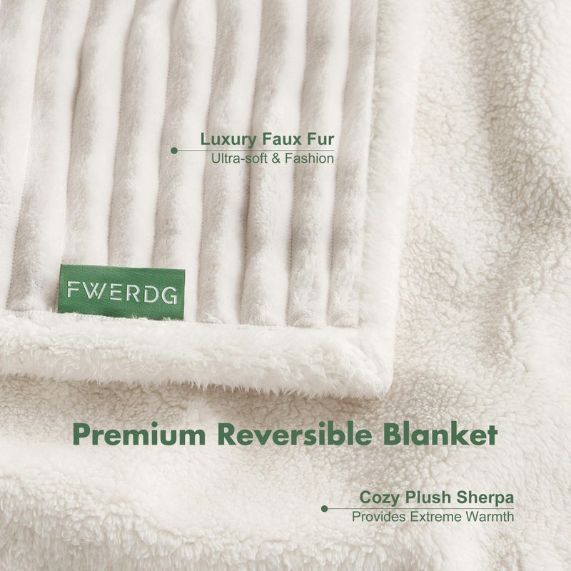 FWERDG Waterproof Dog Blanket for Couch - Washable Medium Pet Blanket for Furniture Protector, Cozy Fleece Calming Dog Crate Blankets for Indoors & Outdoors, Cream, 30"x40" - Image 4
