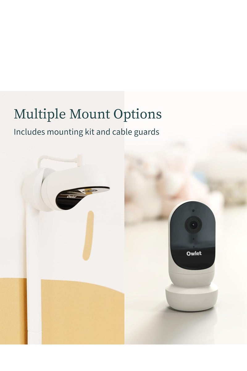 أوليت كاميرا مراقبة الأطفال الذكية Owlet Cam 2 - بث فيديو وصوت عالي الدقة آمن مع رؤية ليلية وتكبير 4X وزاوية رؤية واسعة وصوت وإشعارات الحركة والبكاء - أبيض - Image 4