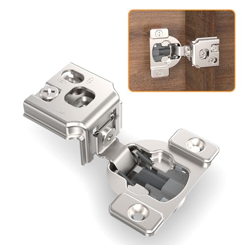 Chibery 20 Pack 114 4D Concealed Hinges for Face Frame Door Soft Close OnOff Switch Self Closing 105 Open Angle Concealed Stainless Steel Hinges for Framed Cabinet Satin Nickel - Image 1