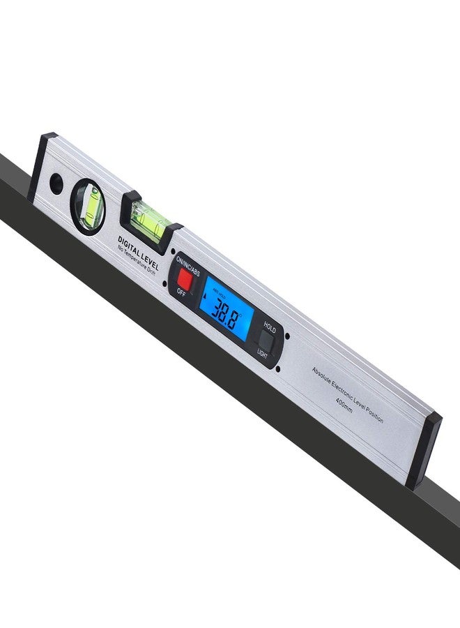 RISEPRO 16-inch Digital Spirit Level and Protractor, Torpedo Level, Inclinometer Angle Gauge Finder Bubbles Magnetic Base with Backlight - Image 1