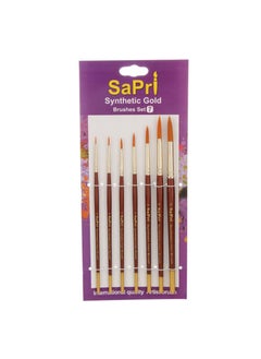 Sapri Series Synthetic Gold Round Paint Brush Set