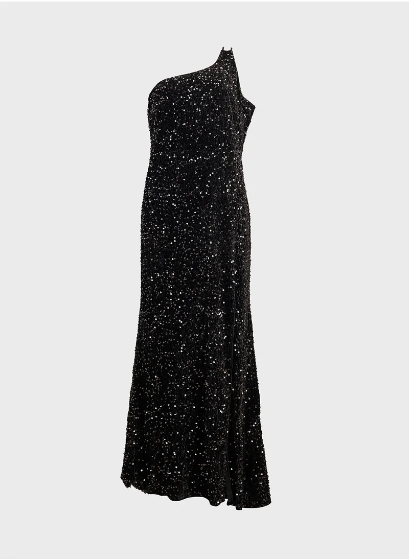 ايلا ليمتد اديشن One Shoulder Shimmer Dress With Slit