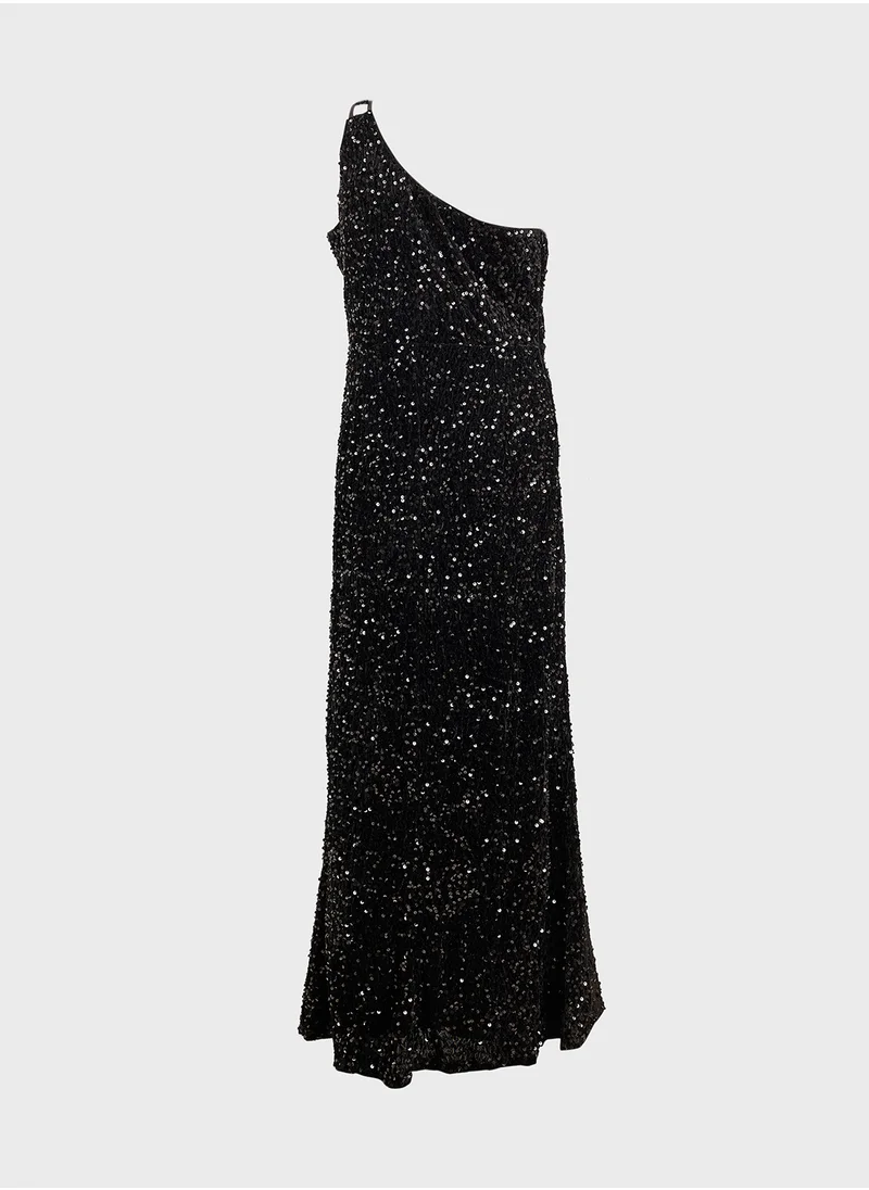 ايلا ليمتد اديشن One Shoulder Shimmer Dress With Slit