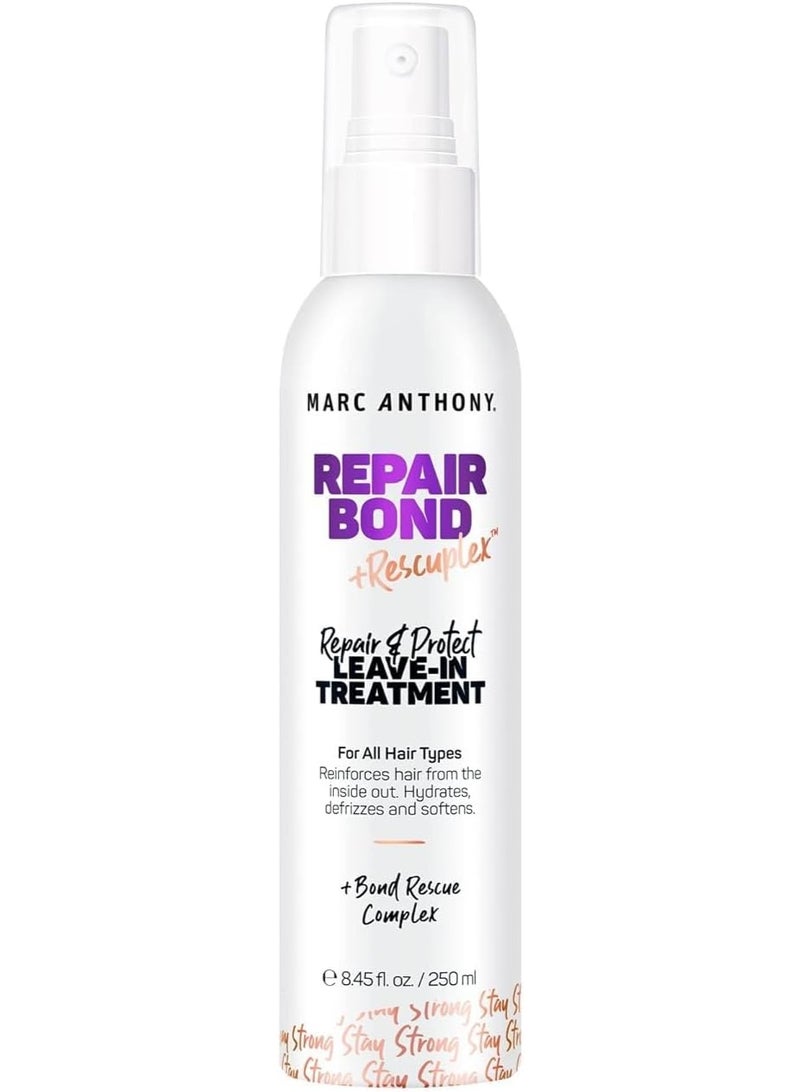 MARC ANTHONY Repairing Leave-In Treatment, Repair Bond +Rescuplex - Repairs, Strengthens & Maintains Bonds within Hair - Eliminates Frizz, Flyaways & Reduce Breakage - Dry & Damaged Hair 250ml