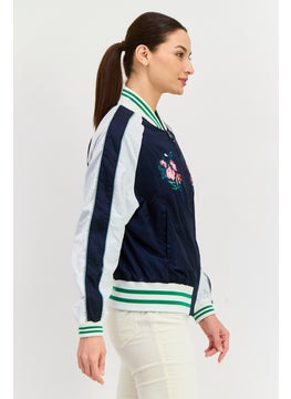 Pepe Jeans Women Embroidered Windbreaker Jacket, Navy  - Image 3