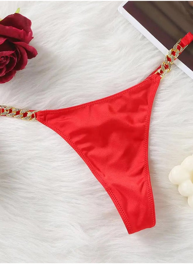 MARGOUN Women Panties Low Waist Underwear Soft Breathable Lingerie G String Comfort Seamless Underwear Red  - Image 1
