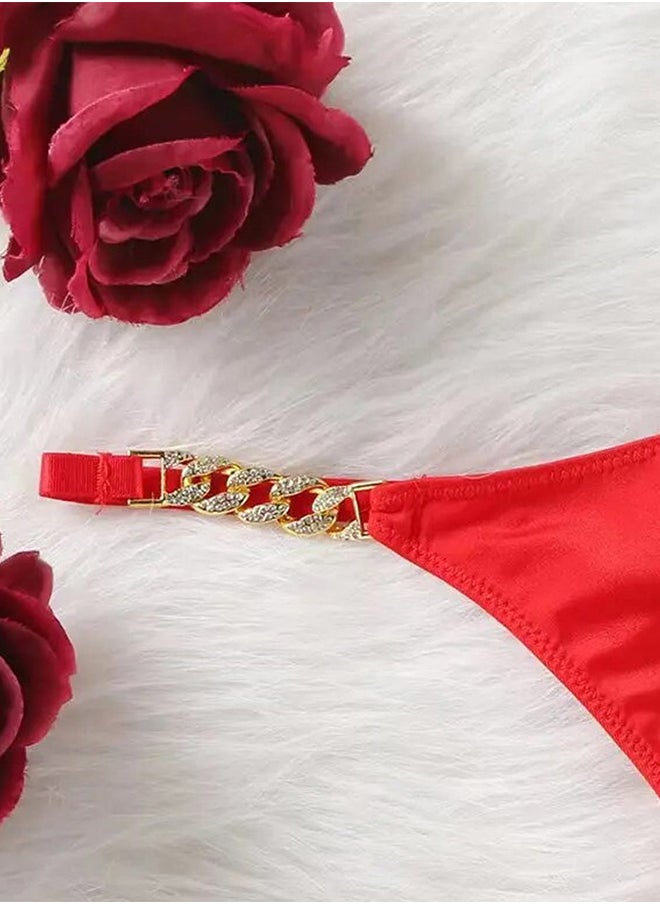 MARGOUN Women Panties Low Waist Underwear Soft Breathable Lingerie G String Comfort Seamless Underwear Red  - Image 2