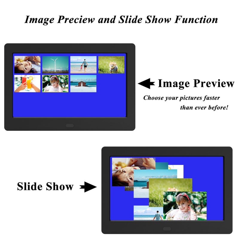 Atatat Digital Photo Frame with IPS Screen - 1280x800 Digital Picture Frame with 1080P Video, Music, Photo, Auto Rotate, Calendar, Time, Black - Image 5