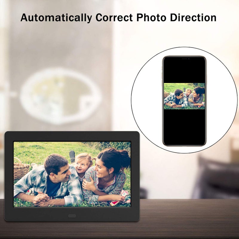 Atatat Digital Photo Frame with IPS Screen - 1280x800 Digital Picture Frame with 1080P Video, Music, Photo, Auto Rotate, Calendar, Time, Black - Image 3