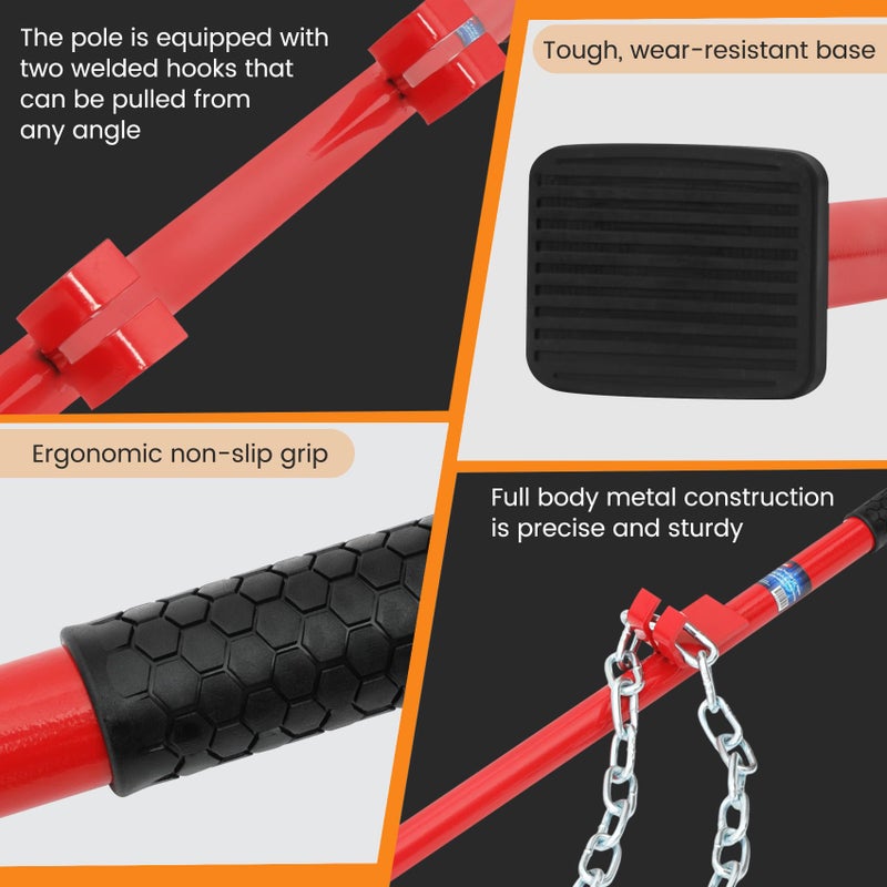 Puzau ð™ð™¥ð™œð™§ð™–ð™™ð™šð™™ Boats and Cars Smoothing Tool, Hustler Stick Tool Auto Body Can Withstand 2200 Pounds of Pulling Force, Dent Tools are Used for Body, Bumper, Hood, Hull and Deck Dent Fix (Red) - Image 2