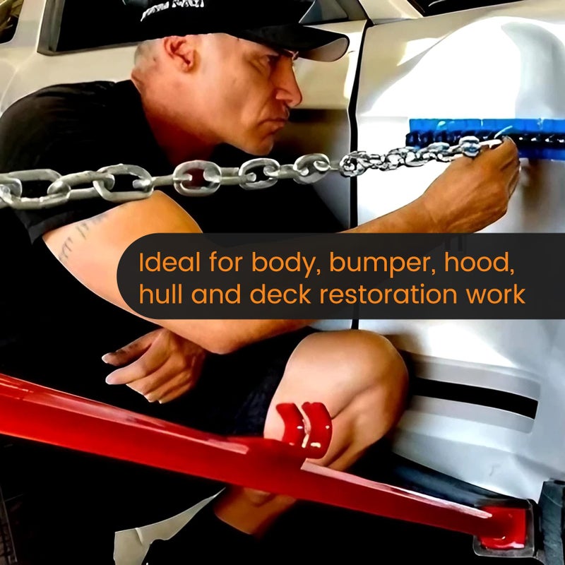 Puzau ð™ð™¥ð™œð™§ð™–ð™™ð™šð™™ Boats and Cars Smoothing Tool, Hustler Stick Tool Auto Body Can Withstand 2200 Pounds of Pulling Force, Dent Tools are Used for Body, Bumper, Hood, Hull and Deck Dent Fix (Red) - Image 4