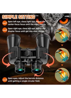 Arabest 20x50 Binoculars,Clear Shimmering Field of View,Large Eyepiece Waterproof Binoculars,High Power Easy Focus Binoculars,Suitable for Bird Watching/Outdoor Travel Sightseeing  - Image 4