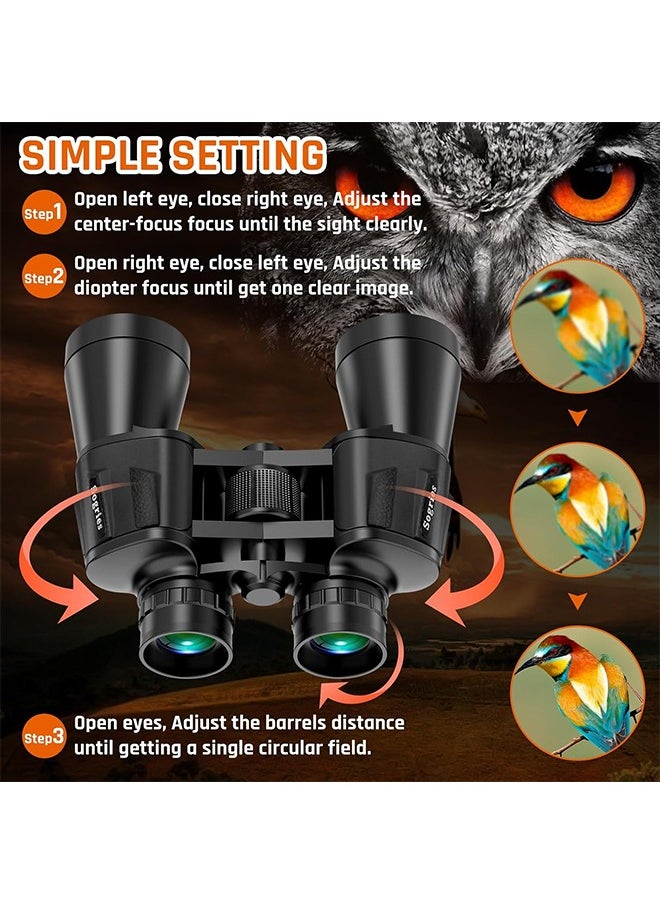 Arabest - 20x50 Binoculars,Clear Shimmering Field of View,Large Eyepiece Waterproof Binoculars,High Power Easy Focus Binoculars,Suitable for Bird Watching/Outdoor Travel Sightseeing - Image 1
