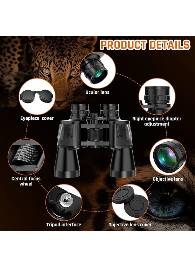Arabest - 20x50 Binoculars,Clear Shimmering Field of View,Large Eyepiece Waterproof Binoculars,High Power Easy Focus Binoculars,Suitable for Bird Watching/Outdoor Travel Sightseeing - Image 1