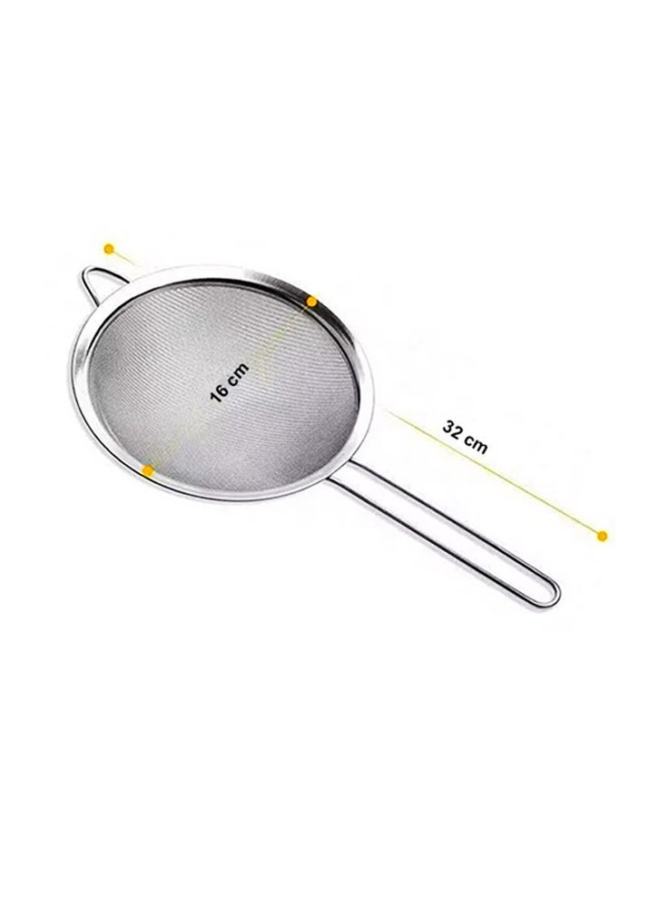 SAKOON Premium Stainless Steel Fine Mesh Strainer | Super Wire Mesh Sieve for Kitchen | Flour Sifter, Tea Strainer, Rice & Juice Pulp Strainer for Cooking & Baking - Image 3