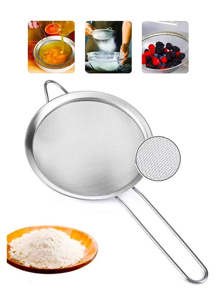 SAKOON Premium Stainless Steel Fine Mesh Strainer | Super Wire Mesh Sieve for Kitchen | Flour Sifter, Tea Strainer, Rice & Juice Pulp Strainer for Cooking & Baking - Image 1
