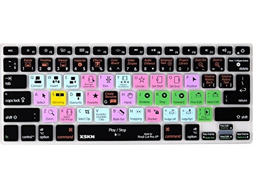 XSKN Final Cut Pro X Keyboard Cover Silicone Skin Protector for Macbook Pro 13 15 17 Inch (US / European ISO Keyboard) - Image 1